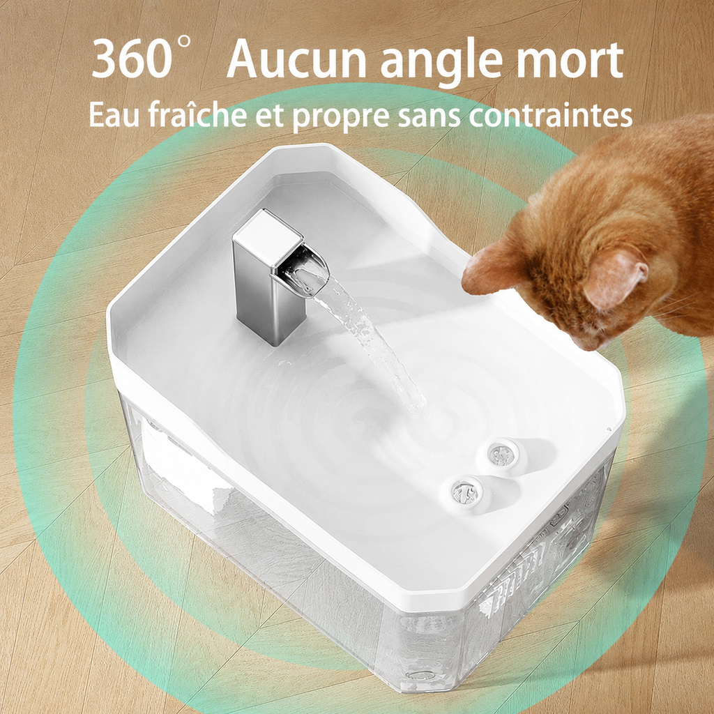 Fontaine Cristal™ 1,5 L – Hydratation continue pour chats