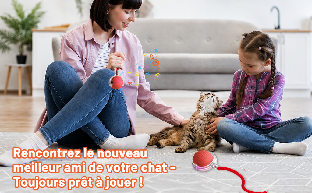 🐾 Balle Intelligente Interactive pour Chat – Rechargeable USB