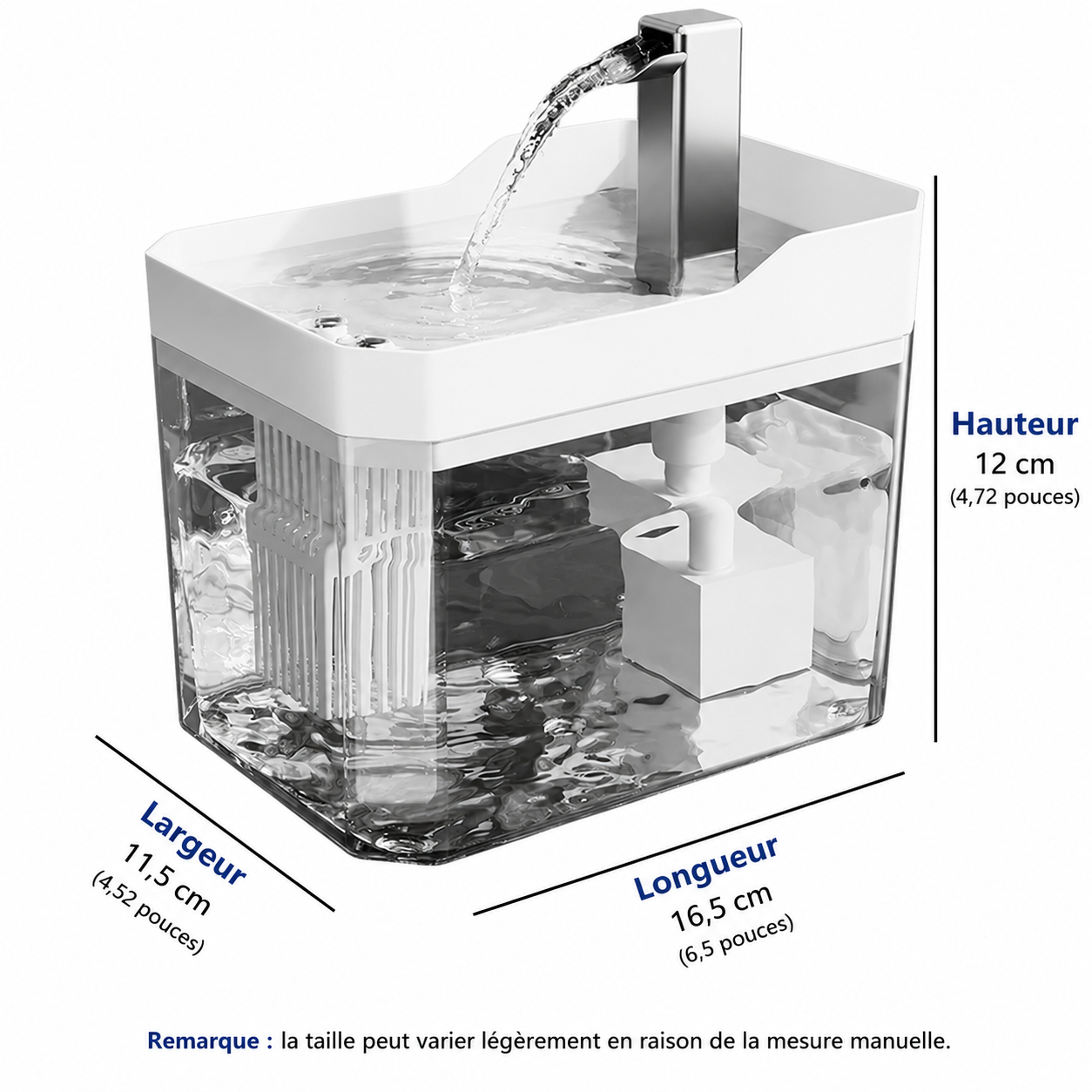 Fontaine Cristal™ 1,5 L – Hydratation continue pour chats
